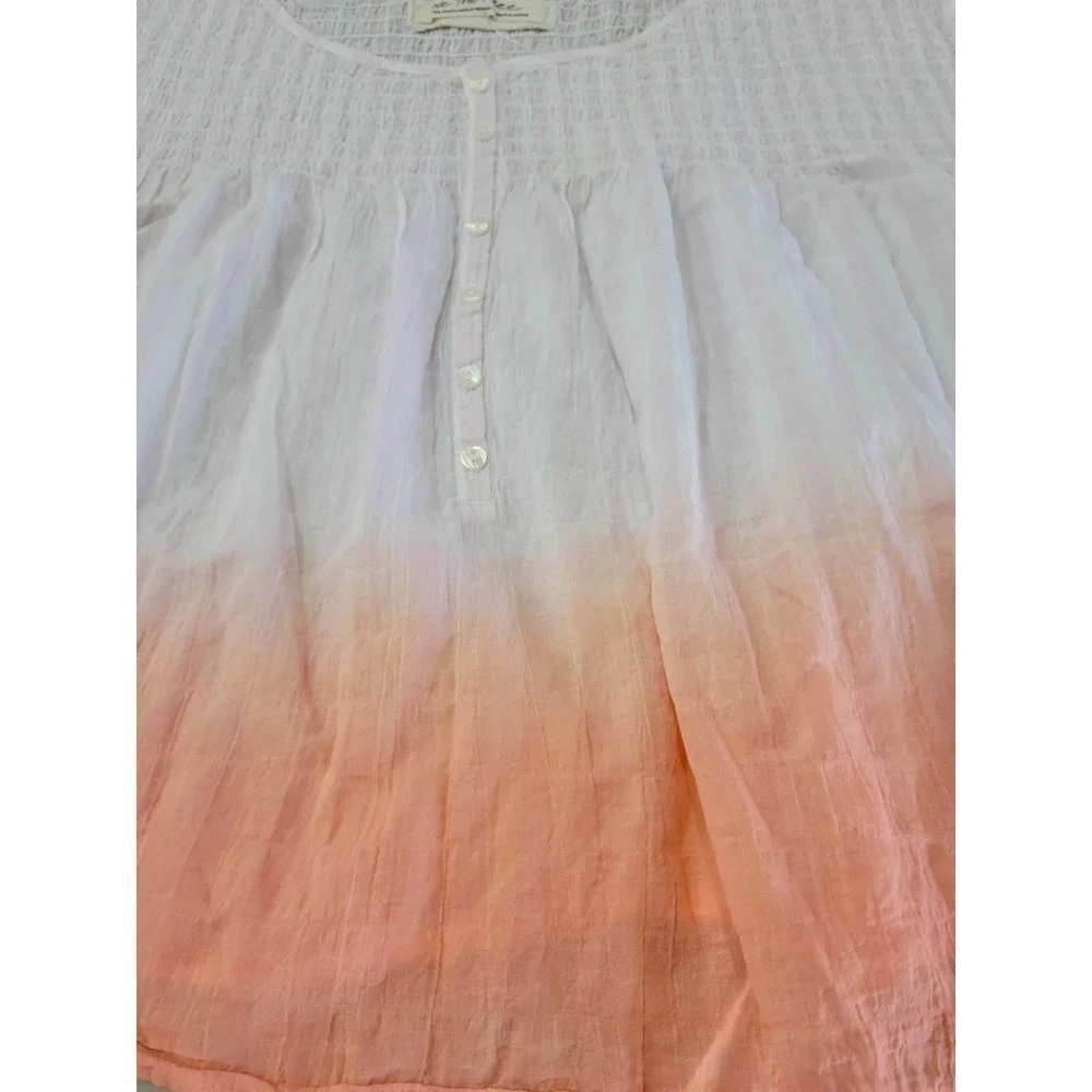 We The Free Coral Ombre Ruffled Sleeveless Top XS